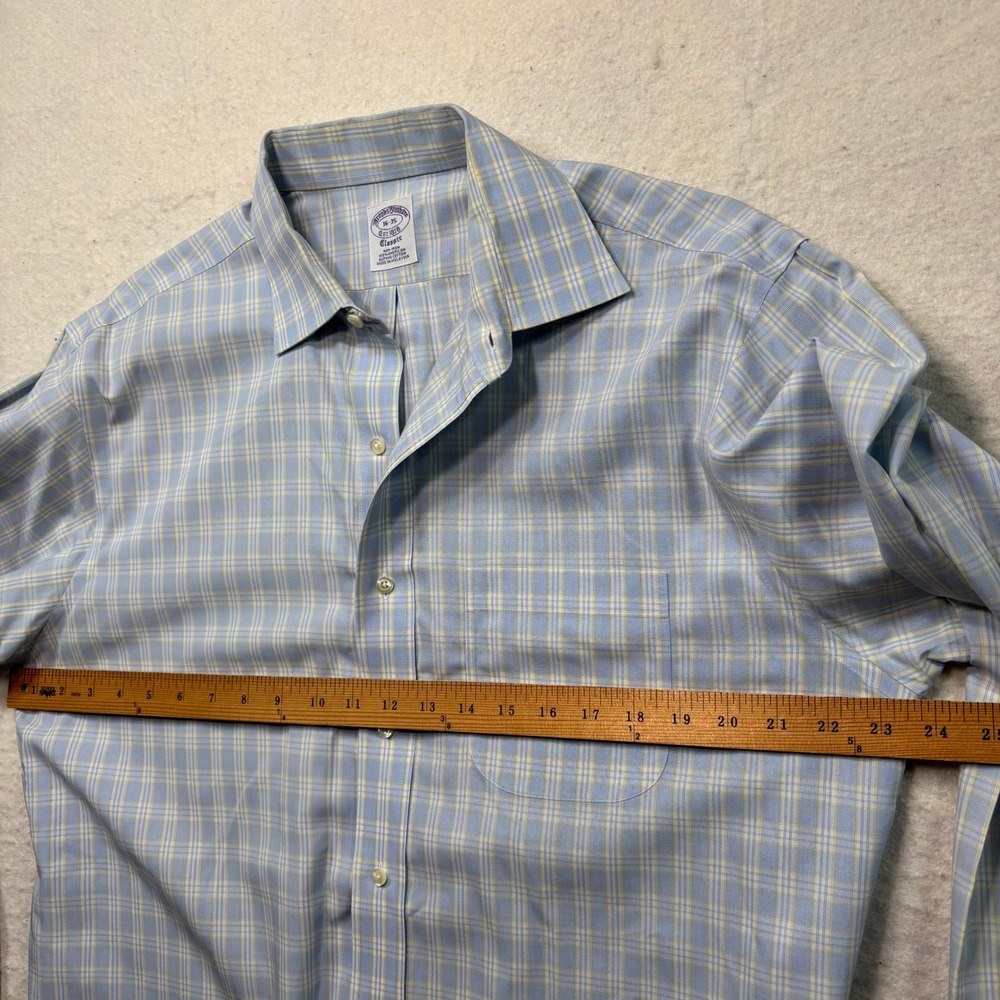 Brooks Brothers Non-Iron Supima Cotton Plaid Dress Shirt 16-35 #1111 - Picture 4 of 9